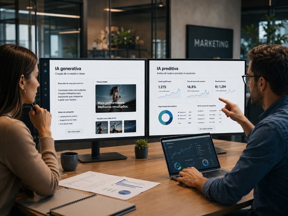 A generativa vs IA preditiva marketing
