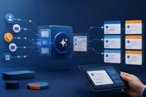 Fluxo de agentes de IA qualificando contatos e enviando oportunidades ao CRM