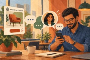 Anúncio no ChatGPT se transforma em conversa com agente de IA para apoiar uma decisão de compra